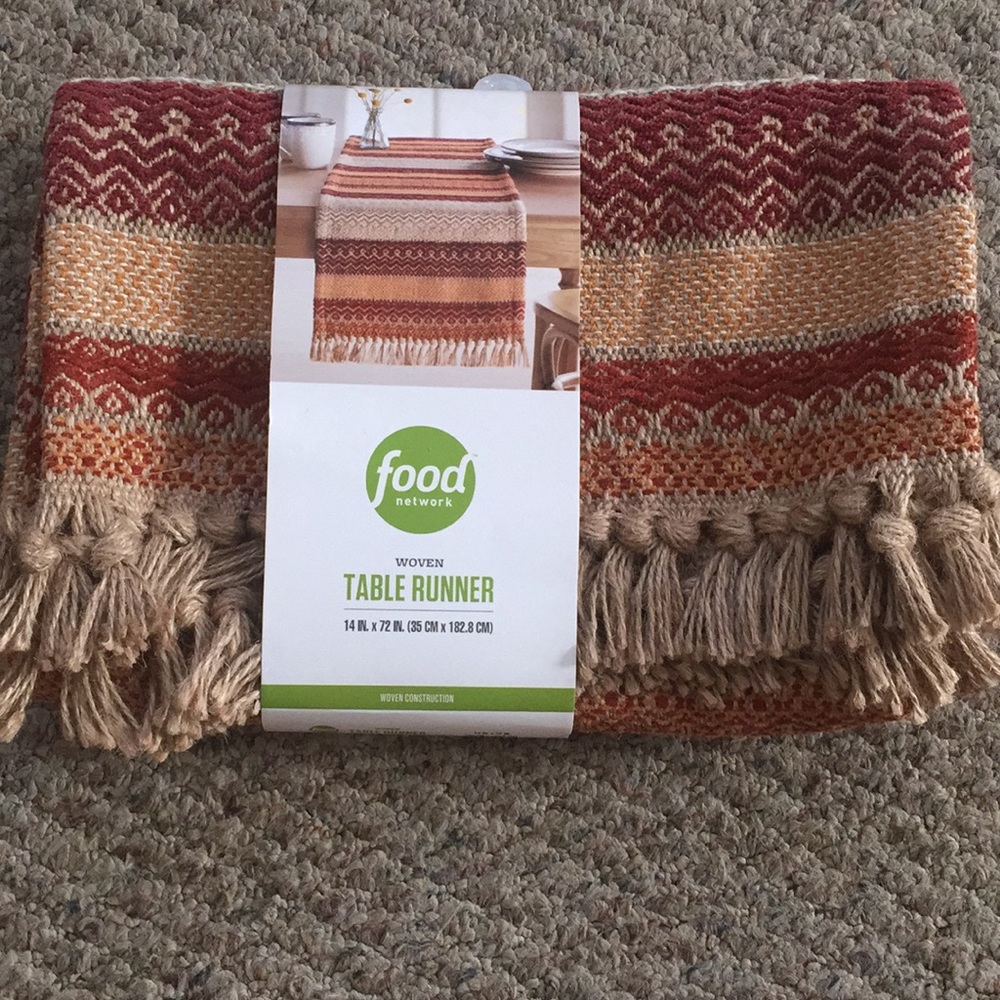Food Network Fall Stripe Woven Table Runner